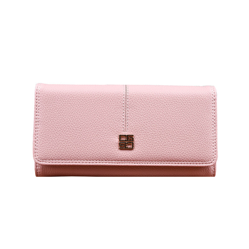 Woodpecker (TUCANO) long wallet women's new Japanese and Korean simple fashion sweet soft leather lychee pattern large capacity wallet wallet pink