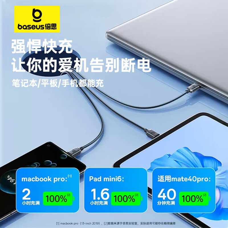 Baseus 100W dual Type-C data cable fast charging cable ctoc charging cable 5A Apple 15/16/17 mobile phone iPad/macbook Huawei laptop