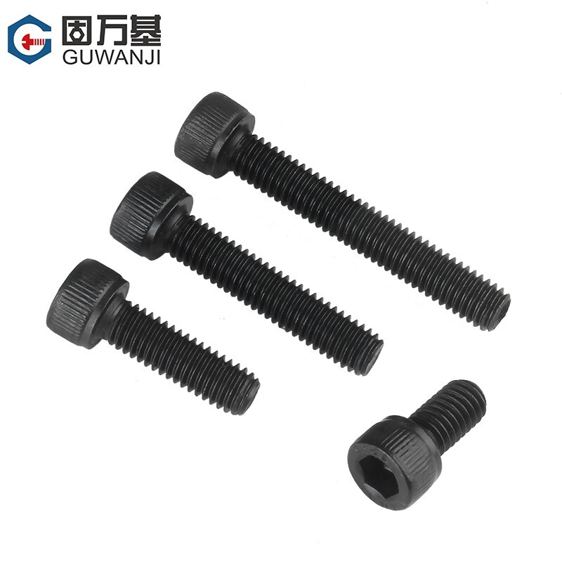 Guwanji Grade 12.9 inner hexagonal screw cylindrical head bolt full-thread high-strength extended screw screw fastener collection M16*55 10 pcs full-thread