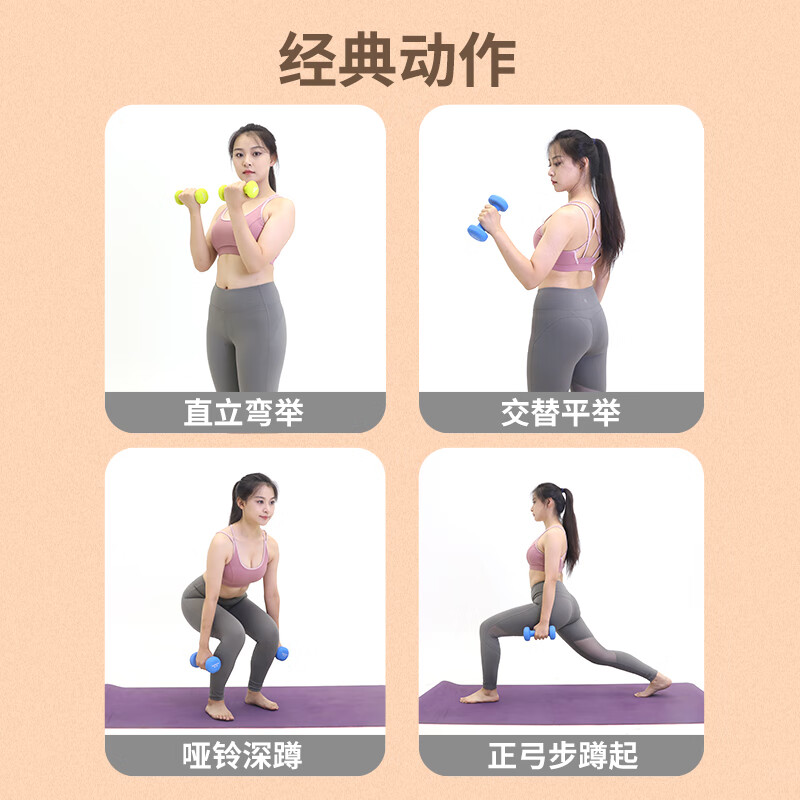 PROIRON plastic dipped frosted dumbbells for men and women fitness dumbbell set household dumbbells 3/5/8 pounds + dumbbell rack