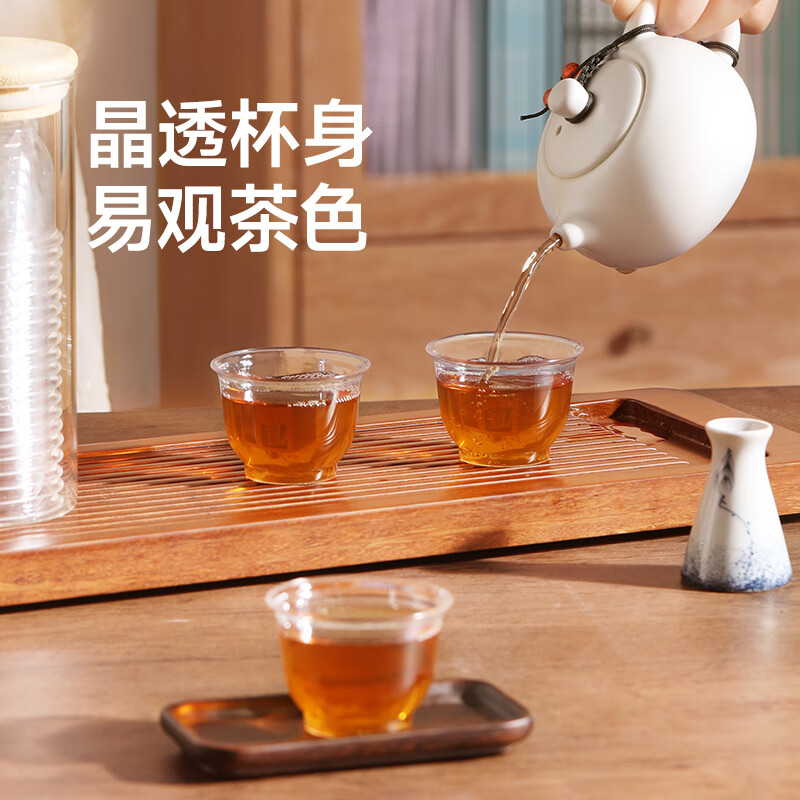 Meiya disposable tea cups 60ml*100 thickened aerospace plastic kung fu tea cups food grade high temperature resistant cups