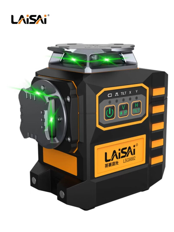 Laser Laser Laser 12-line level electronic leveling strip remote control 6 mm blue-green light LSG6682S plastering dot 12-line green light LSG6682 positive and negative