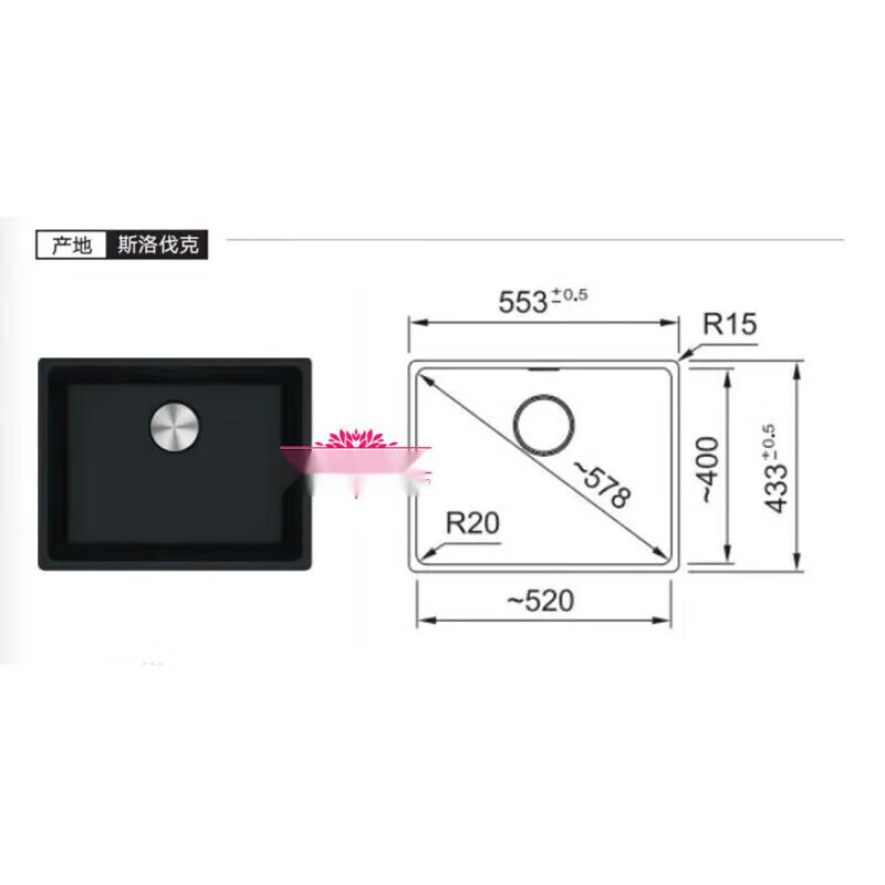 Franke Franke sink single sink granite stone sink undercounter basin multi-color MRG110-52 oatmeal color