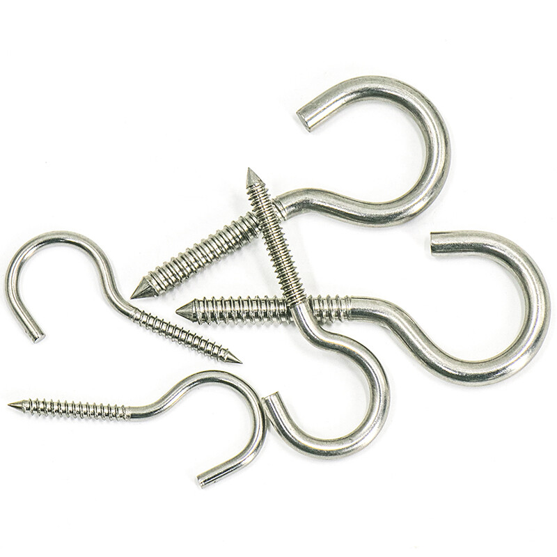 Hasdick Beijing warehouse delivery HKZ-67 304 stainless steel sheep eye self-tapping screws hand-tightened hook self-tapping screws M5 hook shape (10 pcs)
