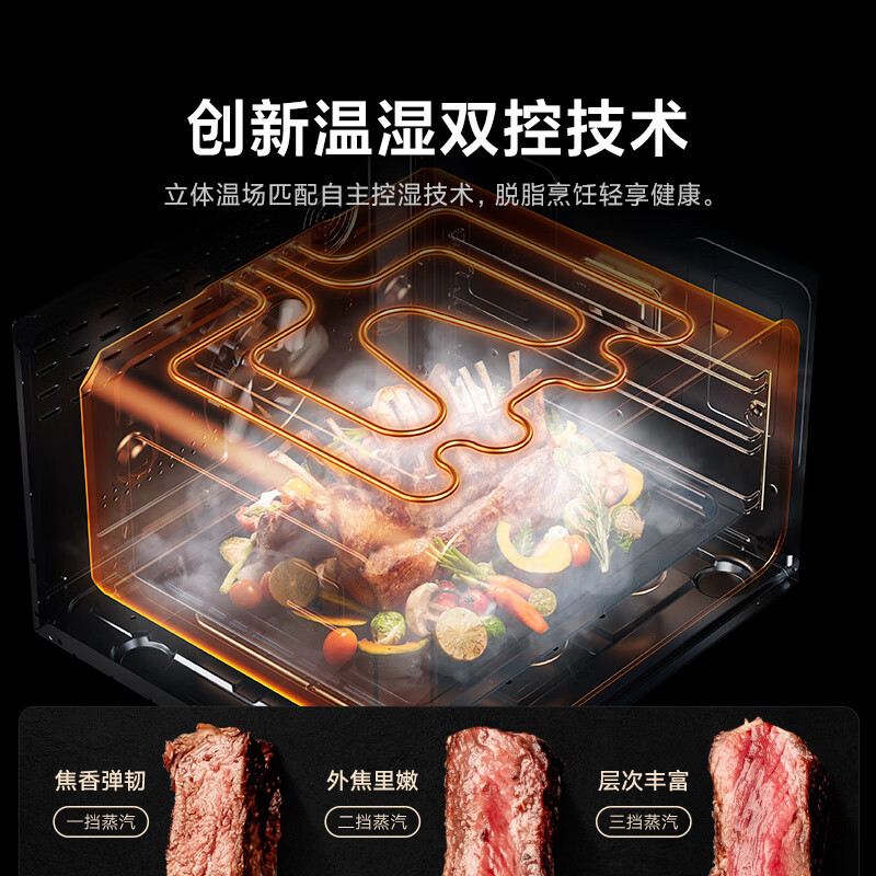 Mijia Xiaomi Embedded Steam Oven P1 Steaming, Baking and Frying 3-in-1 Household 58L Large Capacity Multi-Function Electric Steaming Oven Independent Temperature Control Smart Color Screen Touch MQR02M
