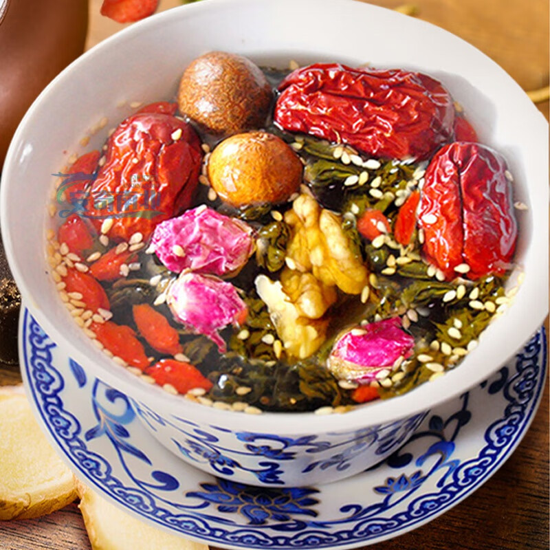 Food Huai Ningxia Babao Tea Rose Sauce Gaiwan Tea Sanbaotai Yinchuan Specialty Authentic Handmade Babao Tea Wolfberry Health Tea Authentic Traditional Old Flavor Babao Tea 900g 75g*12 bags with rose sauce