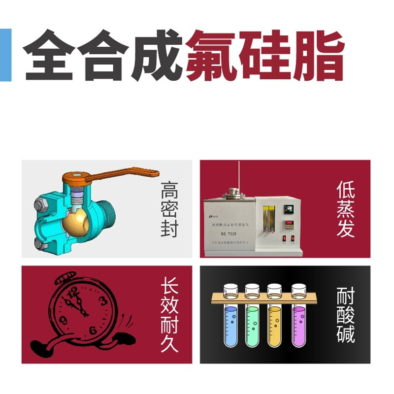 Hutou fully synthetic fluorosilicone grease polytetrafluoroethylene PTFE silicone acid and alkali resistant sealing grease 130g single (000#)