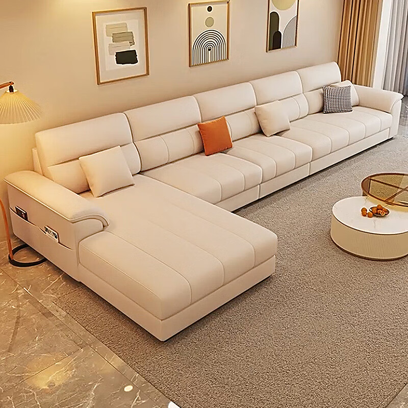 Chipinhui spot 2025 new cream style cat scratch leather sofa living room piano key small apartment straight combination light luxury flagship version cat claw leather fabric latex seat bag four people 2.8m straight