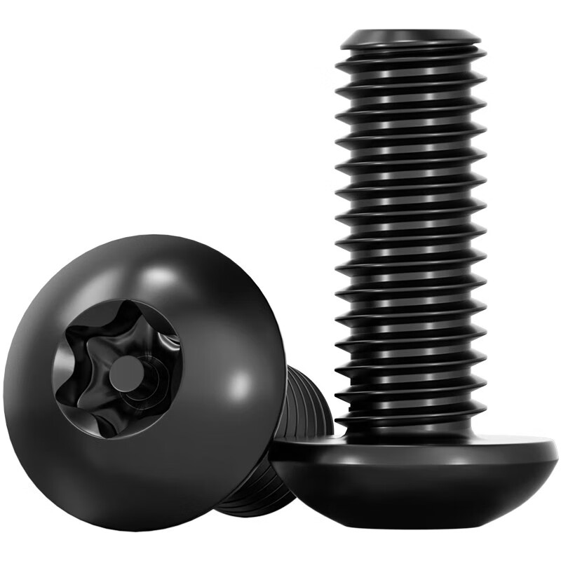 Tianzhuo Hardware black 304 stainless steel inner plum blossom anti-theft screw round head screw pan head with stud bolt m3M4M5M6M8M10 M6*16 5 pcs