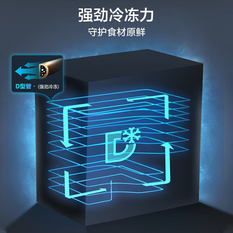 Midea's patented frost-reducing KMF stocking freezer, refrigeration-freezer conversion, energy-saving large freezer, horizontal household commercial freezer, small ice, government-subsidized refrigerator, 80% frost reduction 143L* suitable for a family of three 143L