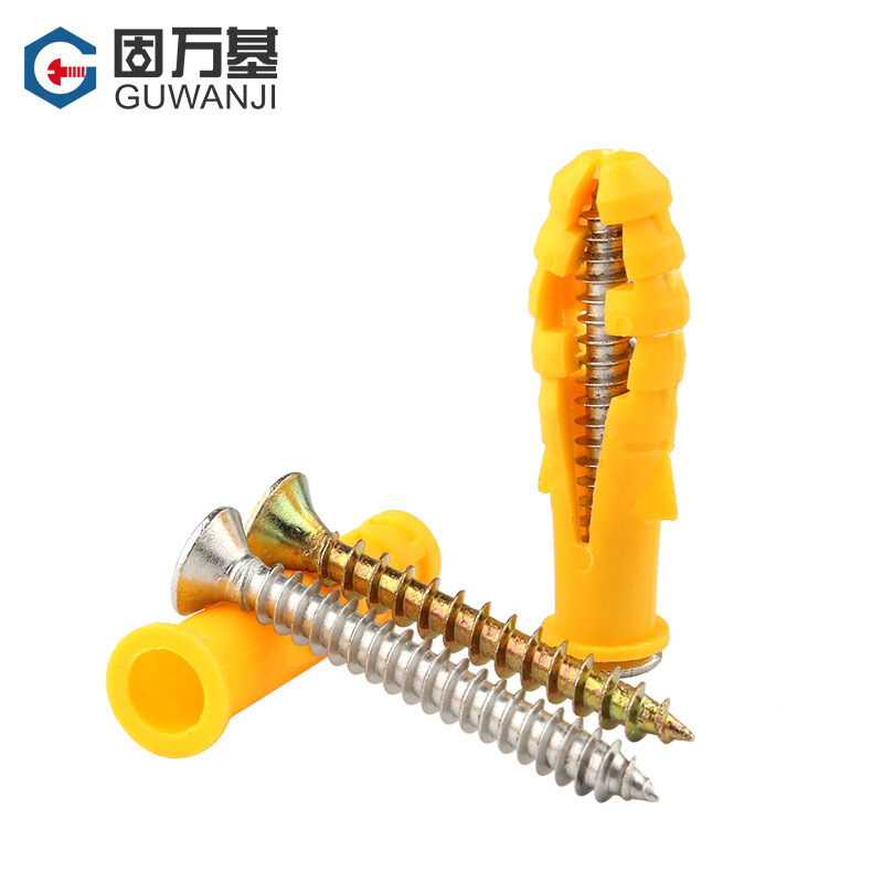 Guwanji small yellow croaker plastic expansion tube 6mm expansion screw 8mm expansion plug self-tapping screw set 10mm national standard 6*40 20 sets with colored zinc nails