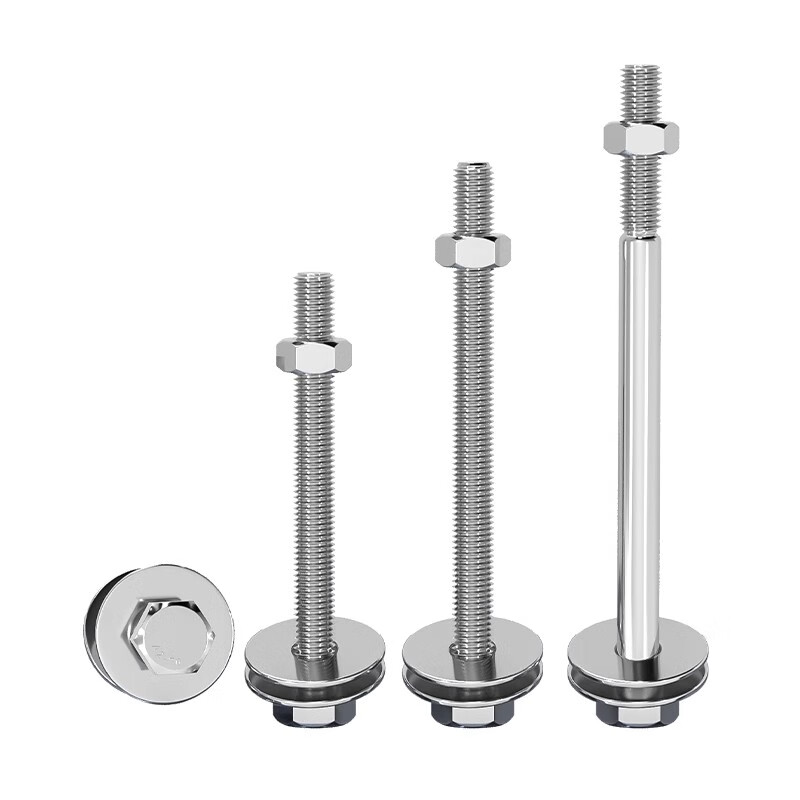 Tianzhuo Hardware 304 stainless steel external hexagonal wall screw nut set complete accessories screw extension bolt through screw rod M6*100 5 sets