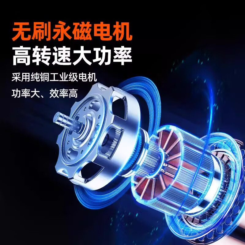 Bolai Bolt's new 7262 ultra-light brushless wall putty grinder self-suction ceiling dust-free electric long pole sandpaper machine brushless grinder (2.1KG) + portable vacuum cleaner + free gift package