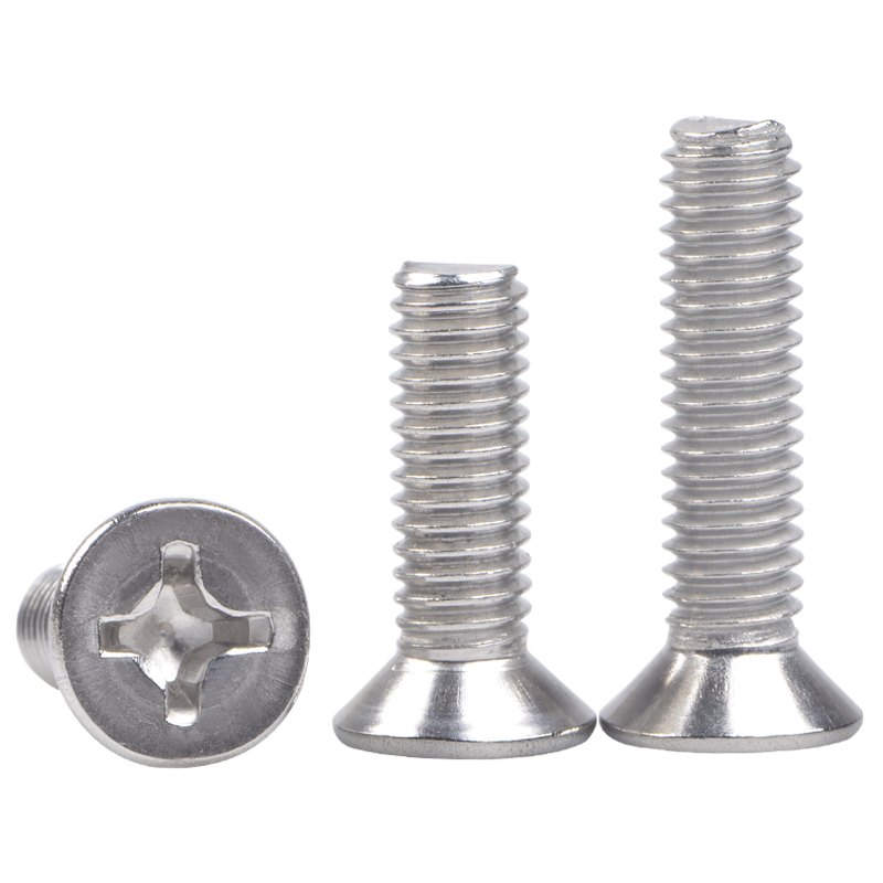 Easy flat head screw 304 stainless steel cross countersunk head screw bolt machine screw M1M3M4M5M6M8M10-M12 M5*16 (50 pieces)