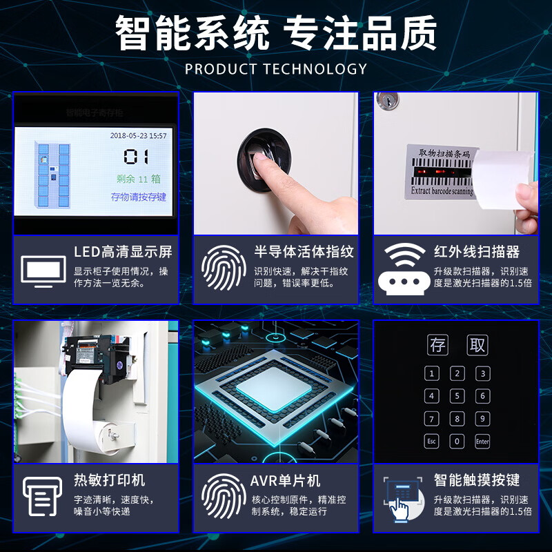 Spurge Intelligent Electronic Storage Cabinet Locker Factory Workshop Unit Locker Self-Encoding System Model 48 Doors Self-Encoding Orange