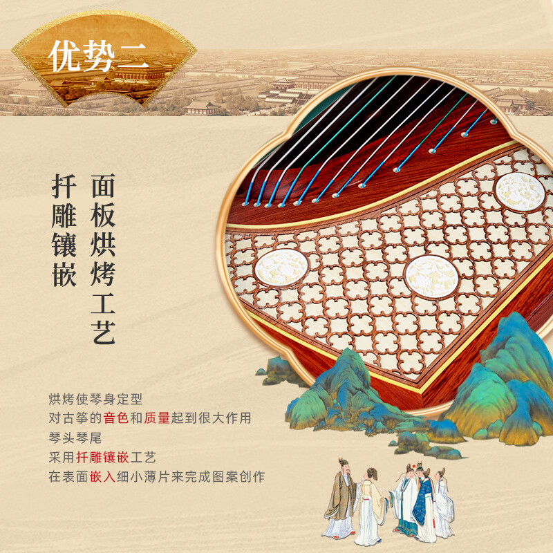 Dunhuang brand guzheng 694kk banana window night language mid-range performance guzheng Shanghai National Musical Instrument Factory No.1