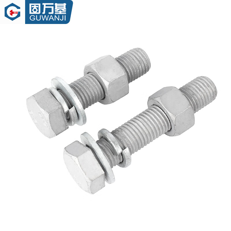 Guwanji Grade 8.8 hot-dip galvanized external hexagon screws and nuts combination set high-strength iron tower hot-dip galvanized bolts national standard M12x40 5 sets