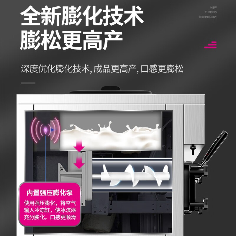 Lecon ice cream machine commercial ice cream machine ice cream machine fully automatic soft ice cream machine desktop vertical cone machine sundae machine upgraded vertical one-click cleaning 250 pieces/hour door-to-door delivery