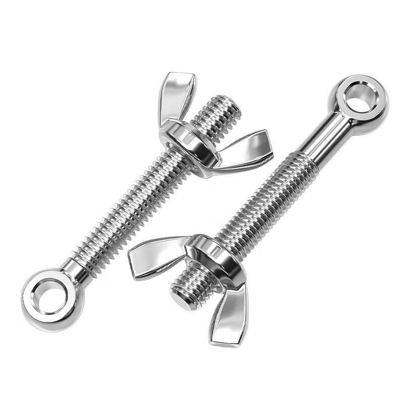 Tianzhuo Hardware 304 stainless steel movable joint bolt + butterfly nut set fish eye hole union screw M5M6M8M10M12MM M5*20 5 sets with butterfly nut