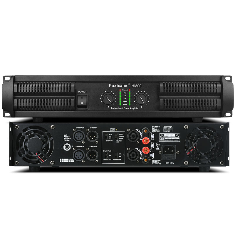 KAXISAIER HI series professional pure power amplifier stage performance conference room engineering multimedia lecture hall KTV bar wedding high-power speaker audio 800W 2U box dual-channel power amplifier