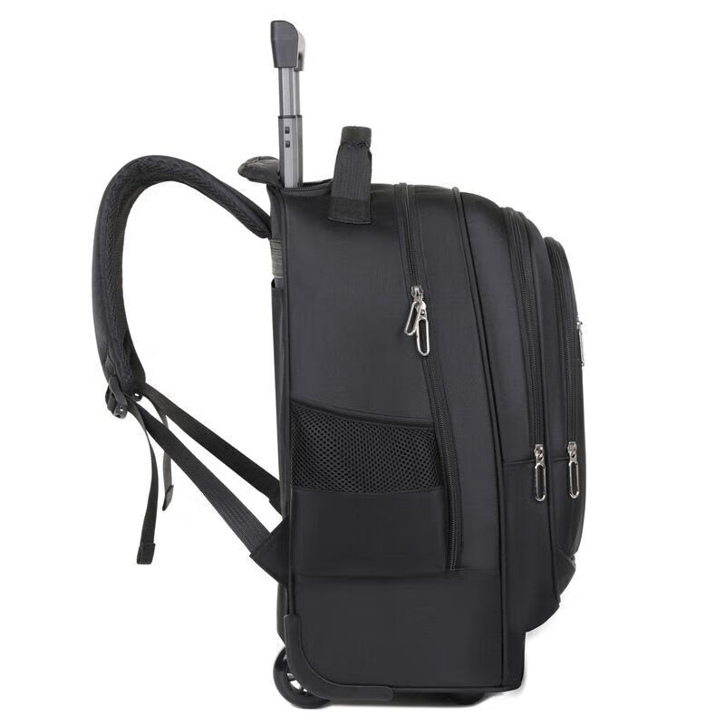 Shantou Lincun Wheeled Travel Bag Can Be Shouldered Large Capacity Trolley Bag Travel Backpack Male and Female Student Business Trip School Bag 2025 Black
