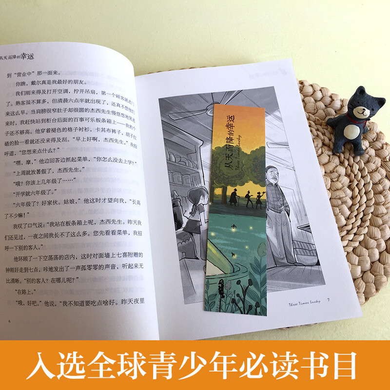 The Ivy League International Prize novel Lucky Falling from the Sky, Newbery Children's Literature Award Silver Award, love, self-growth, reasoning and other themes must-read for primary and secondary school students in grades 3, 4, 5 and 6, International Children's Literature Award classics extracurricular reading that affects children's lives.