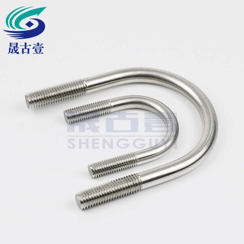 Shengguyi 304 stainless steel U-shaped screws 304 U-shaped bolts U-shaped pipe clips fixed clips riding buckle M16 M16*530