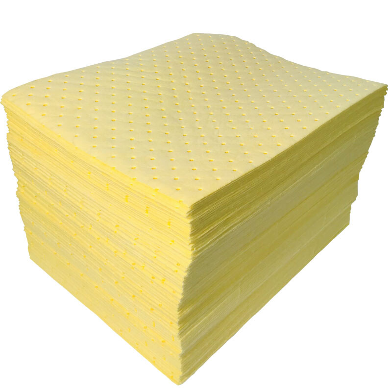 2mm yellow chemical absorbent cotton, dangerous goods liquid absorbent cotton, acid absorbent cotton, industrial oil absorbent cotton, Jiahe manufacturer 400*500*2mm 100 pieces