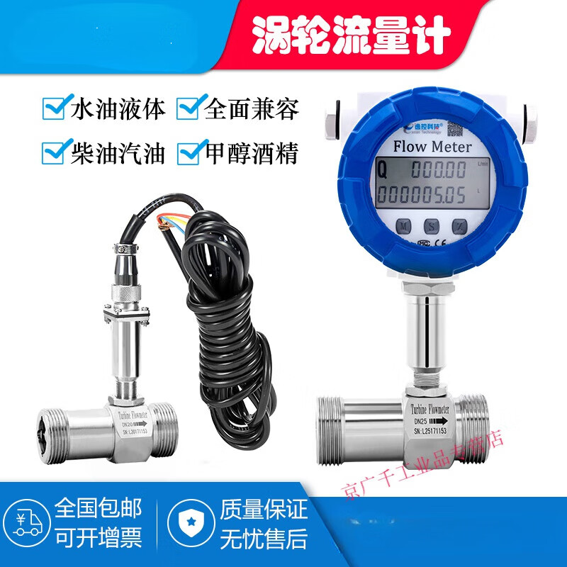 LWGY turbine flowmeter liquid water flow sensor diesel hydraulic oil alcohol stainless steel DN4 thread pulse output without display