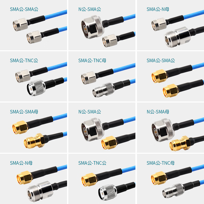 XINQY Xinqiyuan SMA/N/TNC RF connection cable 141F/RG402 semi-flexible equipment interconnection feeder low-loss coaxial cable SMA male-SMA male 0.5m