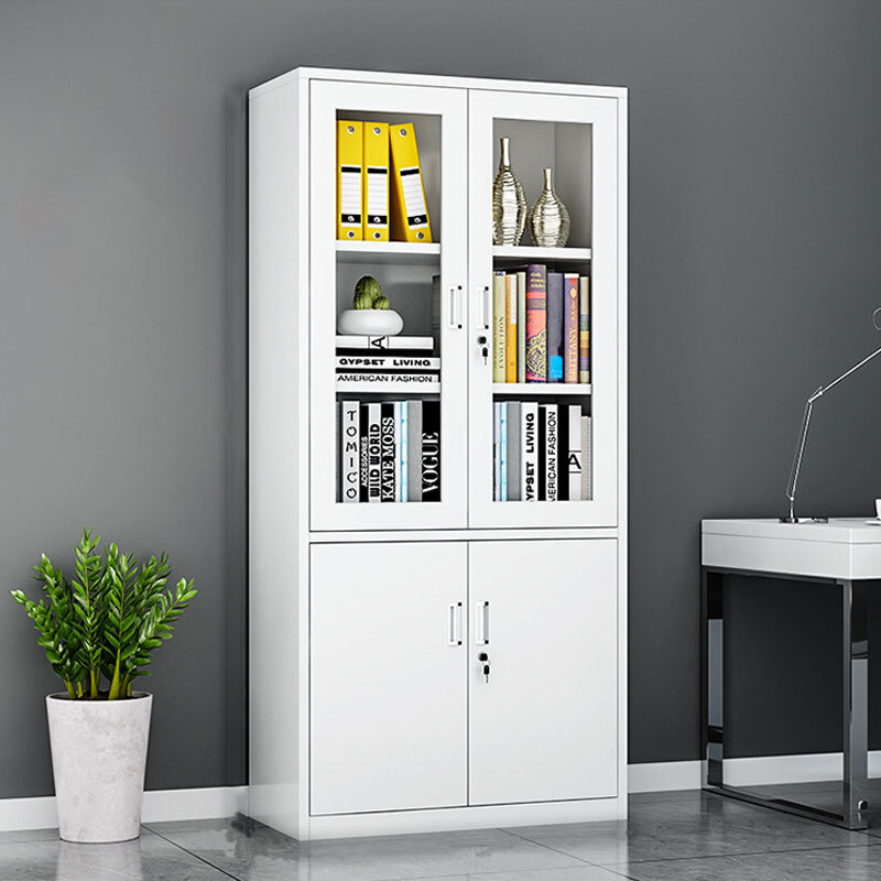 Hasdick HKCL-401 Office steel filing cabinet, metal cabinet, thickened drawer data filing cabinet, glass cabinet 1.0 (bare board 0.35mm)