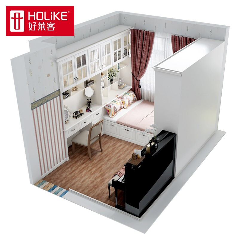 Haolaike tatami bed whole house furniture customization modern simple lift tatami wardrobe combination custom gold