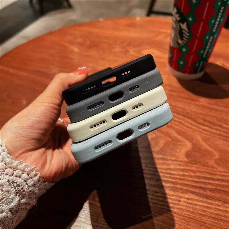 Suitable for liquid silicone Apple 15 mobile phone case iPhone15Promax new 14plus solid color 13Pro simple anti-fall cover antique white skin-feel liquid silicone iPhone 14 Plus