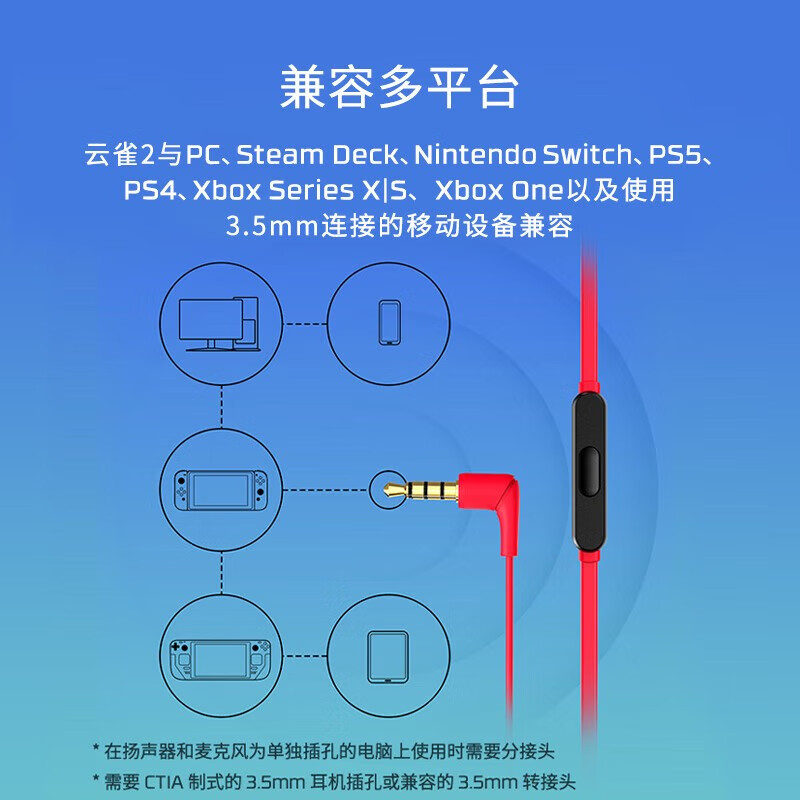 Extremely unknown (HYPERX) Skylark 2 in-ear e-sports gaming headset wired 3.5mm interface laptop mobile phone csgo eating chicken PlayerUnknown's Battlegrounds fps game headset Delta Action Skylark 2 black popular upgrade丨add one-to-two audio cable in-ear gaming headset