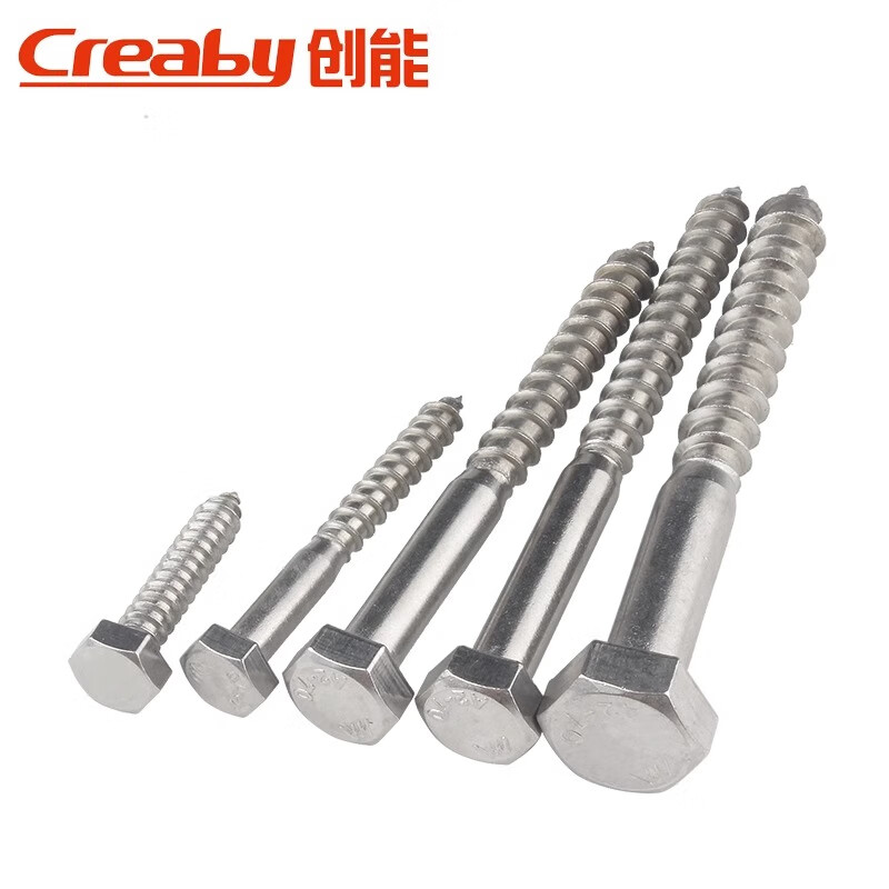 Creaby304 stainless steel external hexagonal self-tapping screws, hexagonal head self-tapping screws, wood screws, M6*80 2 pieces, 304 material