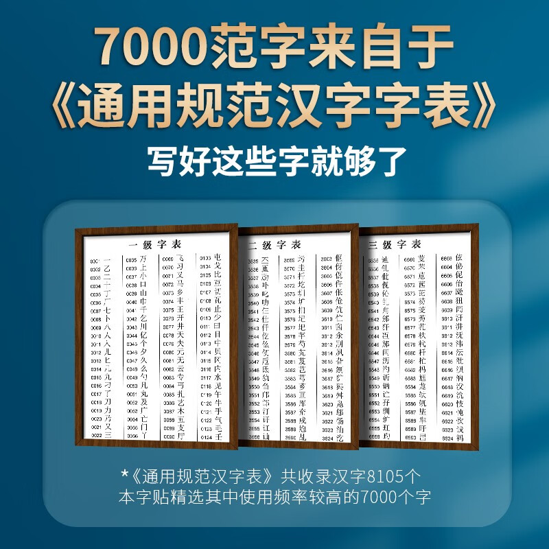 Tian Yingzhang's set of 6 regular script copybooks, one set of regular script and 7000 words in regular script, beginner's training copybook, student adult's regular script, fountain pen copybook, hard-pen calligraphy