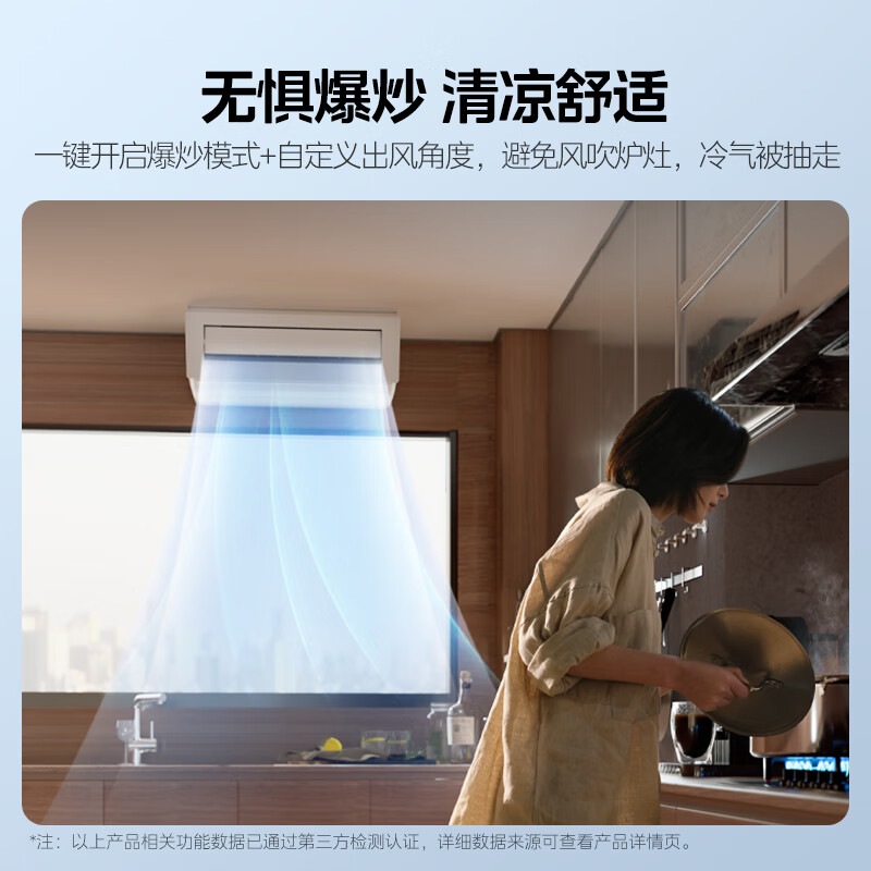 Midea Kitchen Cooling Kitchen Air Conditioner Ceiling-mounted 1.5 HP Inverter Anti-oil Smoke Large Cooling Capacity Easy to Install National Subsidy CKF-35XW/BN8Y-XD200 Polar White