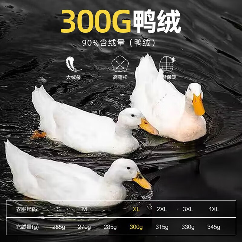 Shanshan (FIRS) 300g Duck Down Graphene Down Jacket Men's Winter New Warm Heavyweight Thick Stand Collar Jacket 752 Black L (175) Down Filling 285g