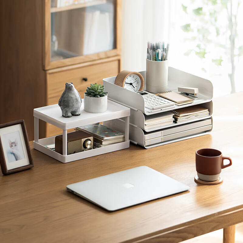 Lazy corner countertop multi-layer file storage rack office desktop stackable desktop storage folder A4 data file tray single