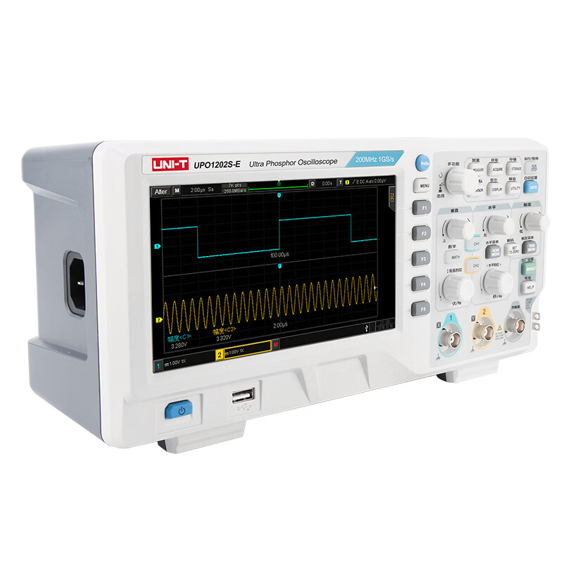 Uni-T digital oscilloscope 100M dual-channel oscilloscope digital storage oscilloscope electronic maintenance instrument oscilloscope UPO1202S-E (200M bandwidth, 1G sampling rate)