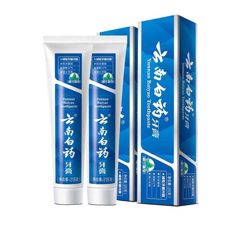Yunnan Baiyao toothpaste, spearmint type, improves gum problems, strengthens teeth, protects gums, removes oral odor, freshens breath, spearmint type 215g*1 tube