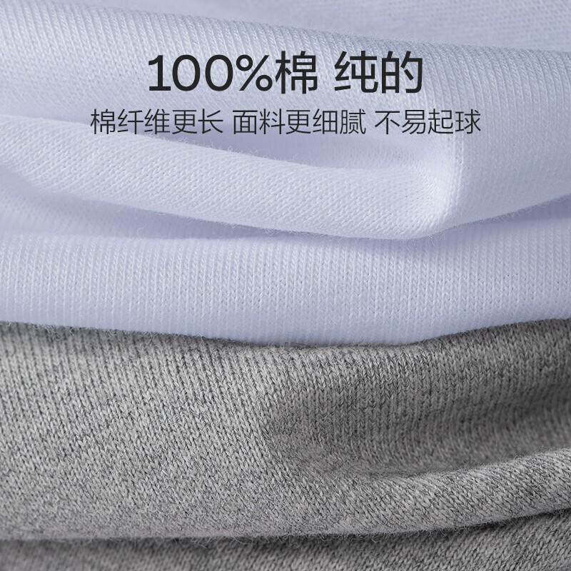 Septwolves men's pure cotton short-sleeved T-shirt vest V-neck underwear summer old man's shirt bottoming Xinjiang cotton sweatshirt men 3 pieces round neck pure cotton T-shirt gray + black + white 2XL recommended 160-170 pounds