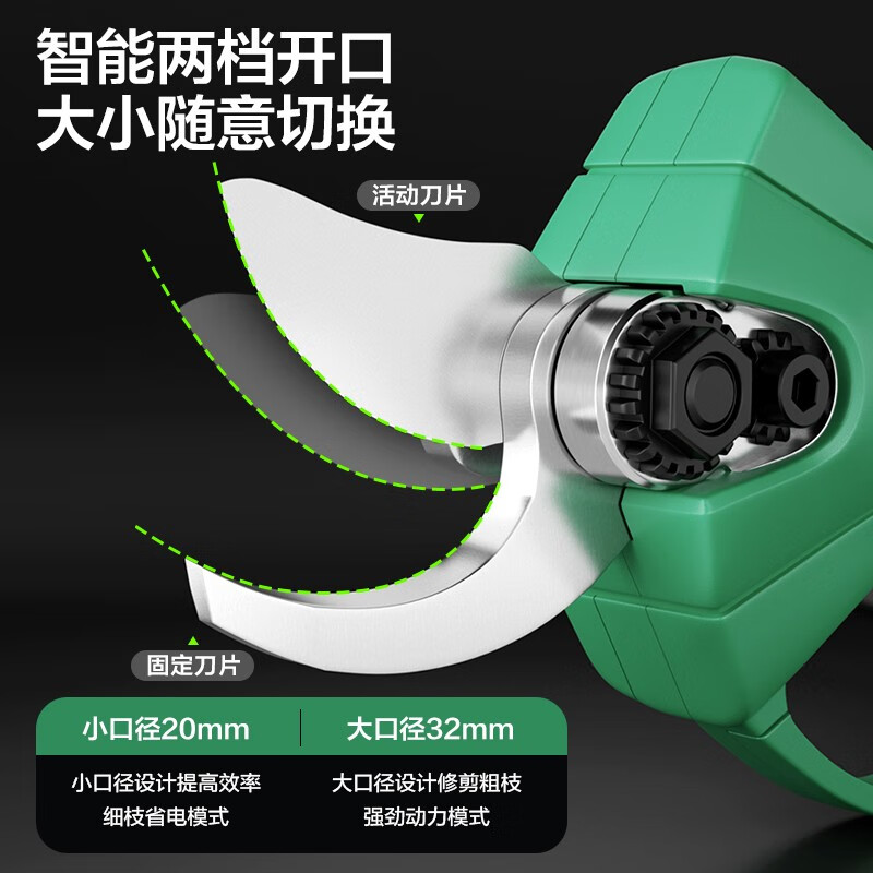 Meinet German brushless electric scissors to cut branches, rechargeable garden pruning shears, fruit tree scissors, gardening shears, electric tools, electric pruning shears, 3.0Ah battery, 2 batteries