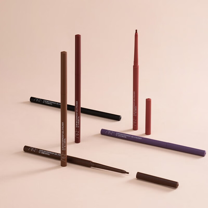 AKF eyeliner waterproof long-lasting color eyeliner long-lasting makeup for beginners and students 01#rich cool black 2mm