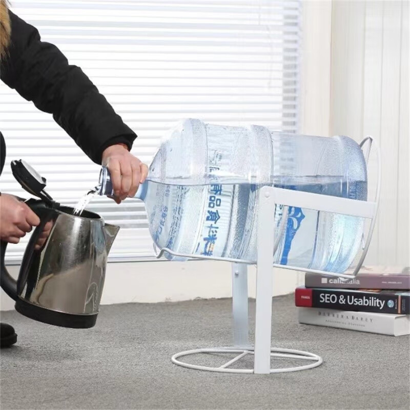 Shuiliren bottled water stand pumping water press mineral pure water large barrel water dispenser hand-pressed water dispenser inverted stand white (15-18.9L universal)