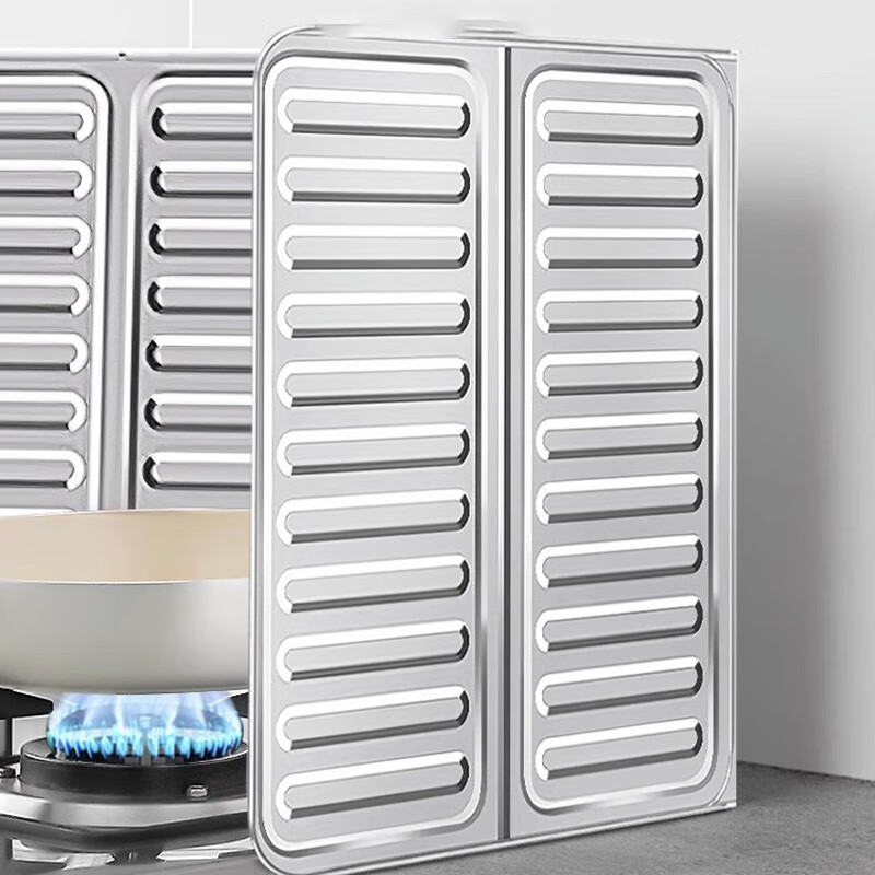 Home Story (KATEI STORY) Japanese kitchen oil baffle for cooking, splash-proof, insulated gas stove, high temperature resistant, aluminum foil oil barrier, protective, foldable, single burner