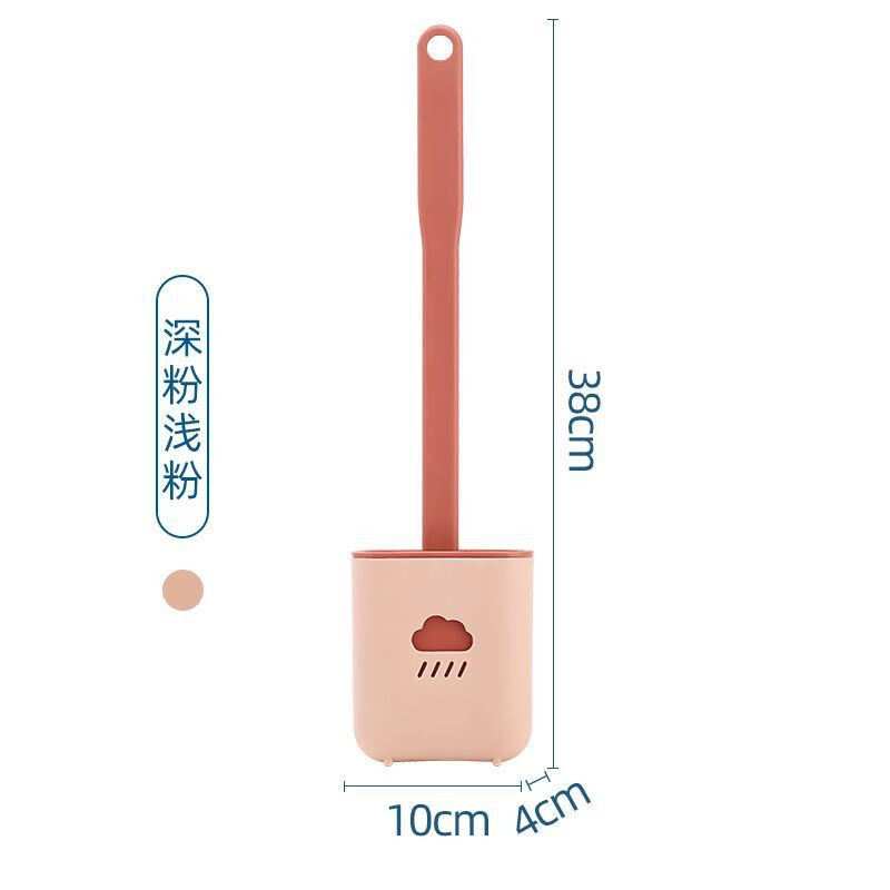 Shimeijie bathroom toilet brush set soft bristle toilet brush with base toilet brush long handle cleaning brush silicone style - white with base (can be hung or standing)