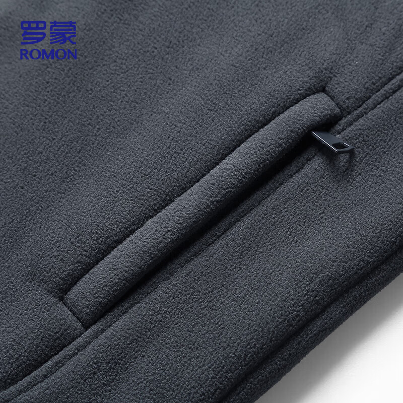 ROMON jacket men's autumn and winter business warm fleece jacket casual polar fleece jacket men's BB9 dark blue XL
