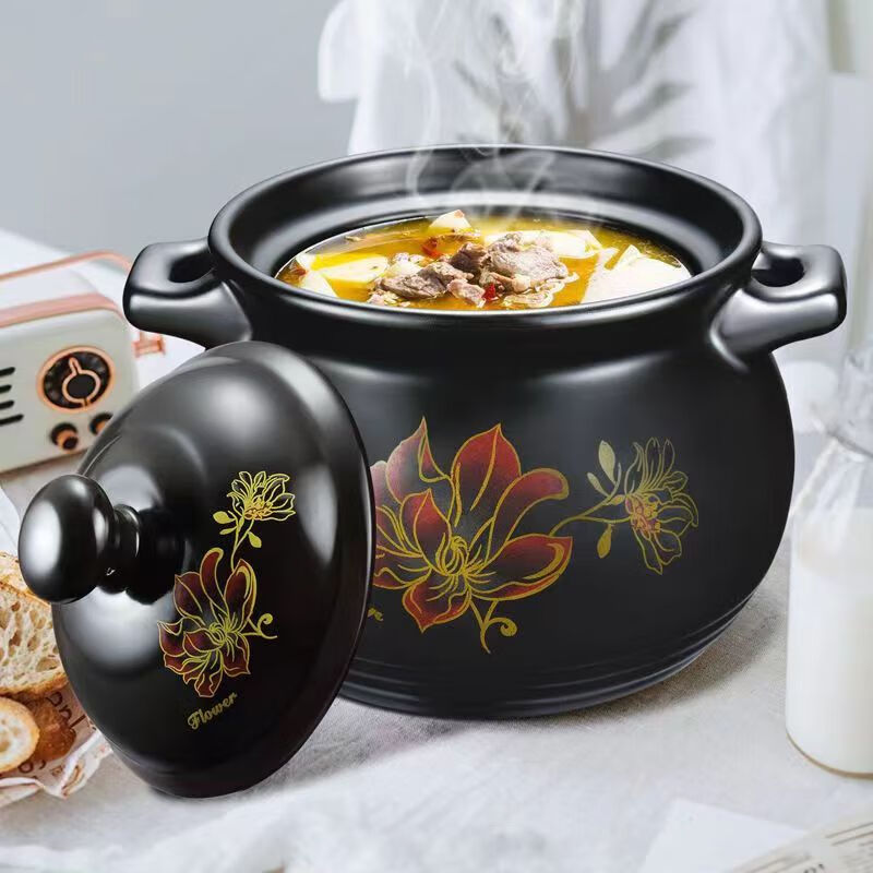 Dry-burning-resistant casserole stew pot large high-temperature resistant soup pot ceramic casserole pot household gas gas soup pot Honghua 8.2 liters (7-9 people)