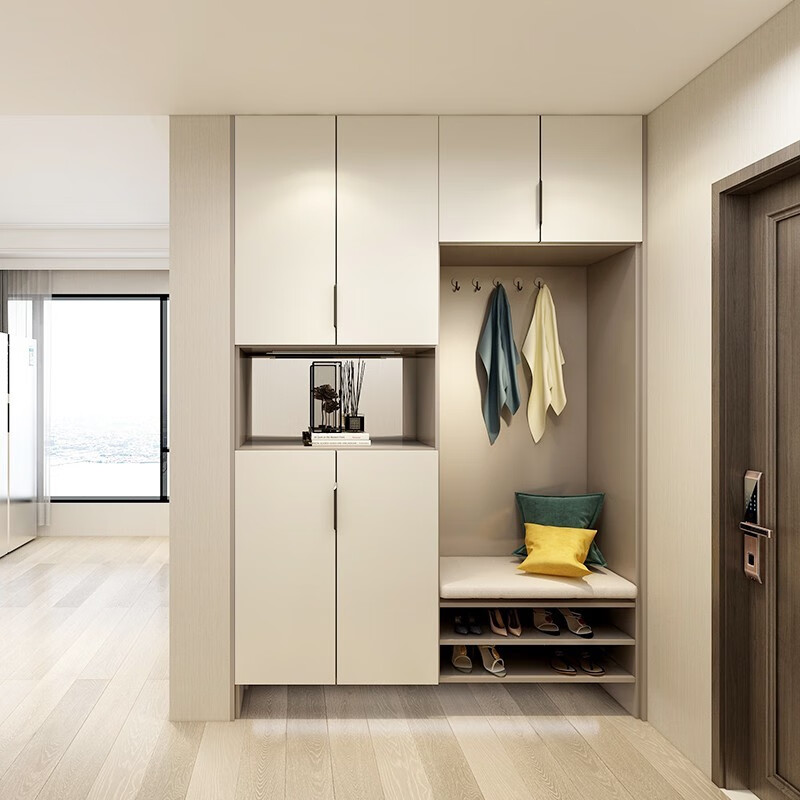 Bunny whole house customized small apartment ENF multi-layer board walk-in cloakroom wardrobe combination customized furniture 20ENF grade solid wood multi-layer board package